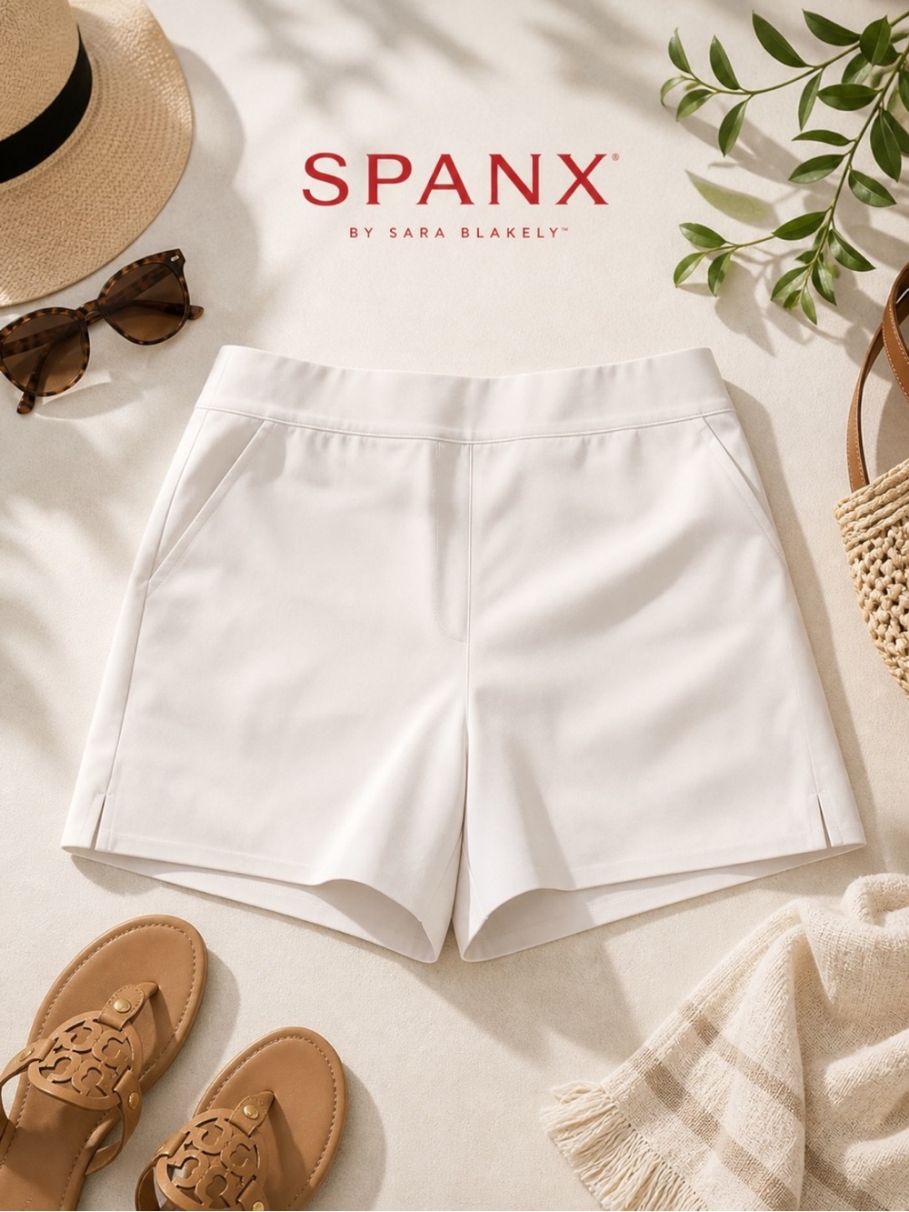 NWT Spanx Women’s Solid White On The Go 6  Shorts Sz. XL